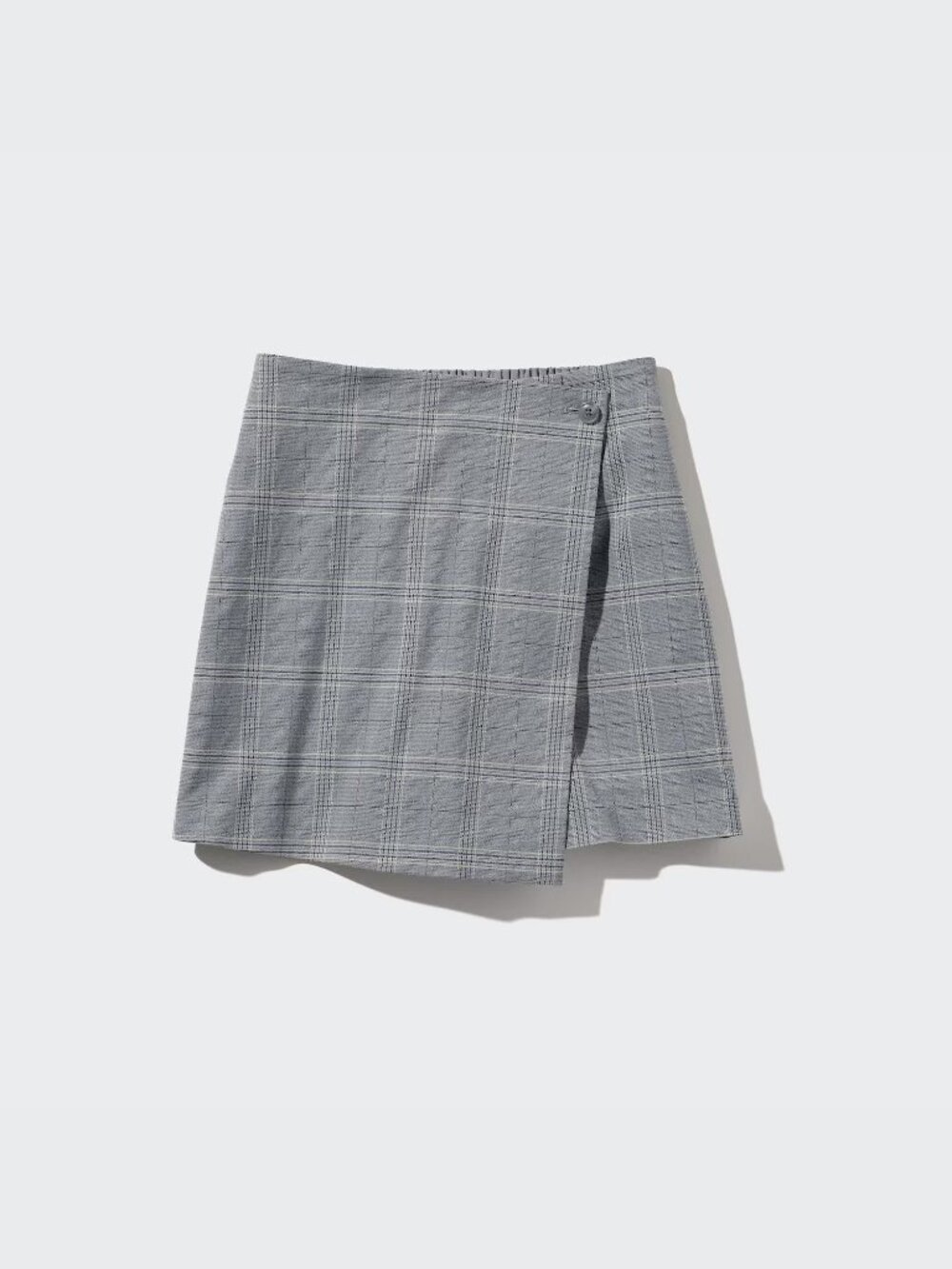 Uniqlo Gray Plaid Wrap-Front Skort
